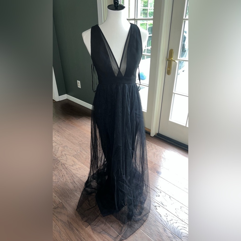 BCBGeneration Black Tule Gown